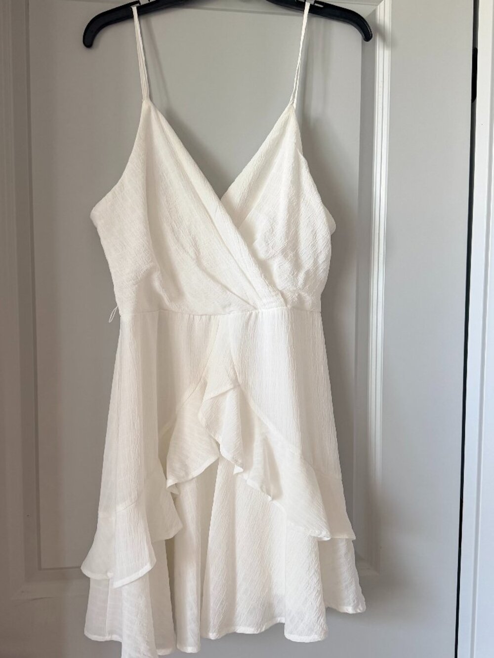 Altar'd State White Ruffled Tier Fairycore Mini Dress Lined XL Party Summer Boho